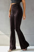 'Ruth' Ribbed High Waist Flare Pants - Celes Fashion